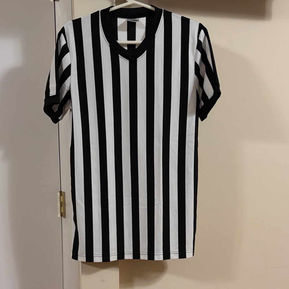 Black and White Referee Men's Shirt